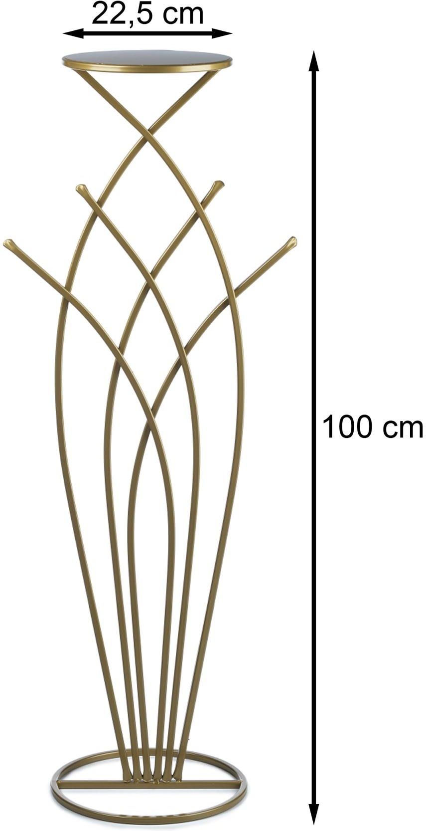 Kwietnik Nowoczesny Stojak Złoty 100cm