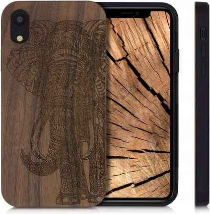 Etui drewniane na Apple iPhone Xr motyw słonia