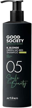 Artego Szampon Good Society 05 B_Blonde Green No Red Neutralizujący Czerwone I Miedziane Refleksy 1000 ml