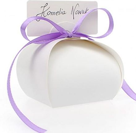 Cocobird Pudełeczka Na Słodycze Białe Fioletowa Wstążka (64P)