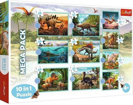 Trefl Puzzle 10W1 W świecie dinozaurów 90390