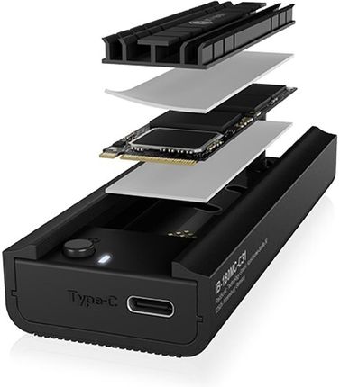 ICY BOX M.2 SSD/NVMe Gehäuse, USB 3.2 (10 Gbit/s), Werkzeuglos, Kühlsystem, USB-C, USB-A, PCIe