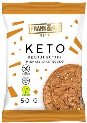 Frank & Oli Ciastko Keto Masło Orzechowe Peanut Butter Wegańskie bezglutenowe 50g