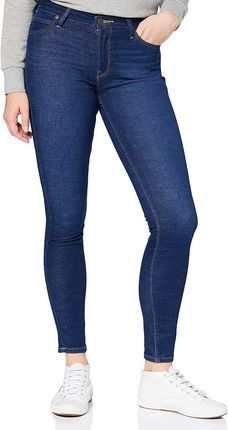 Damskie spodnie jeansowe zapinane na guziki z przetarciami 5502
