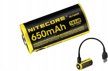 Nitecore 16340 - 650mAh 3,7V NL1665R z micro Usb