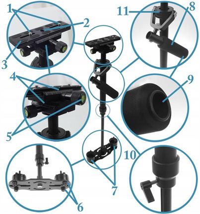 E-Trade Stabilizator Flycam do 6kg 80 cm steadycam - zdjęcie 2