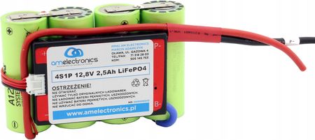Amelectronics Pakiet 4S1P 12,8V 2500mAh LiFePO4 +bms