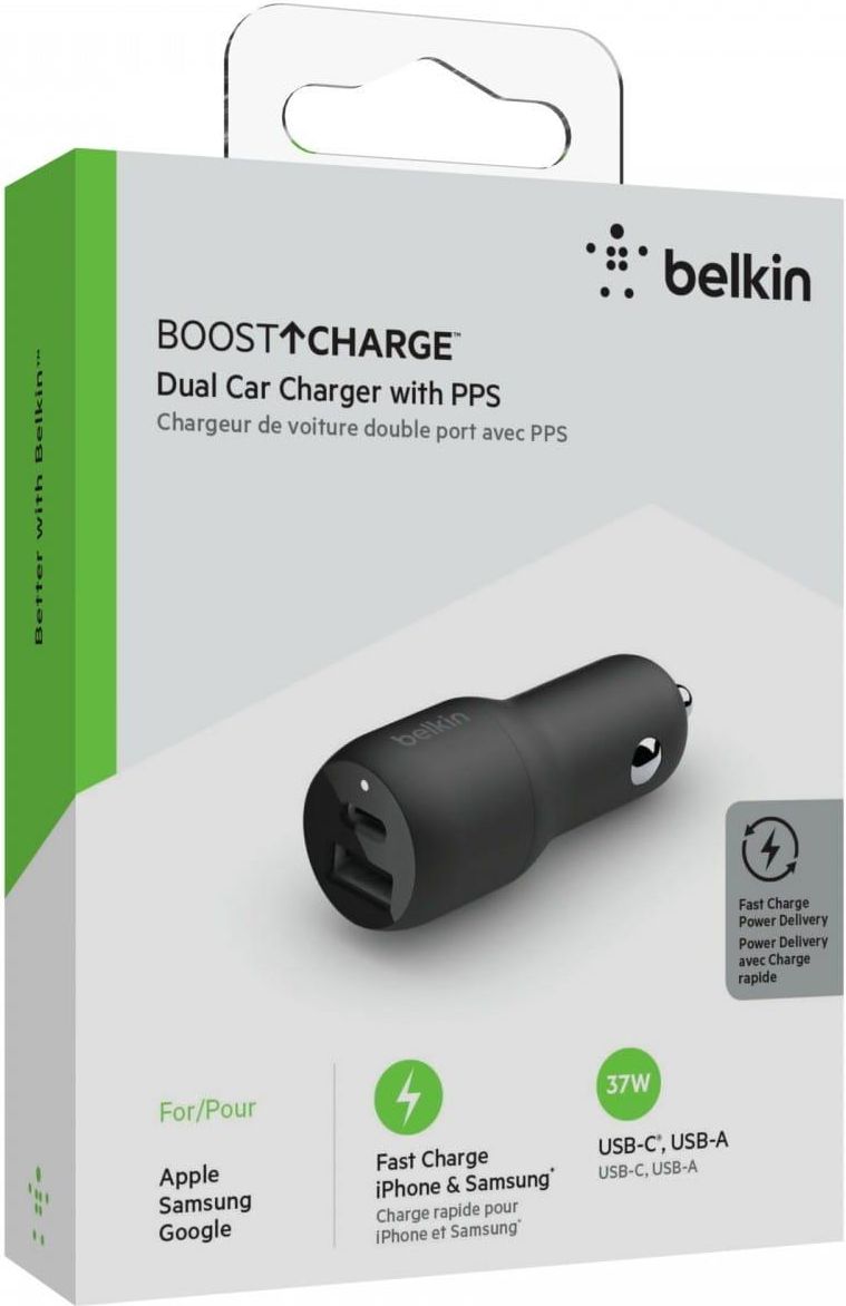 Belkin Dual Car Charger 37W PD 25W USBC/12W USBA Ceny i opinie na