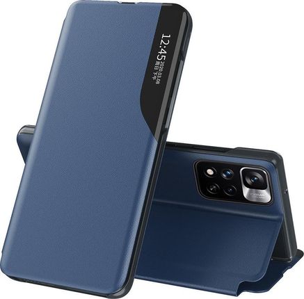 Clear View Eco Leather Case elegancki futerał etui z klapką i funkcją podstawki Xiaomi Poco X4 NFC 5G Niebieski