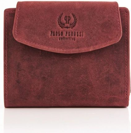 Skórzany portfel damski czerwony PAOLO PERUZZI T-12-HR