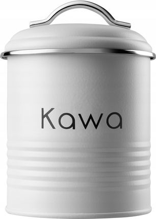 Kadax Pojemnik Na Kawę Herbatę Okrągły Stalowy Biały (K2042)