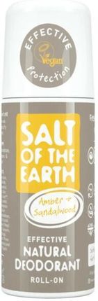 Salt Of The Earth Naturalny Dezodorant W Kulce Bursztyn I Drzewo Sandałowe Amber & Sandalwood Natural RollOn Deo 75 G