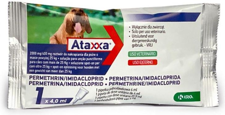 Krka Ataxxa Psy 25 40Kg 2000Mg/400Mg 10 Pipet X 4Ml 1 Pipeta - Ceny I ...