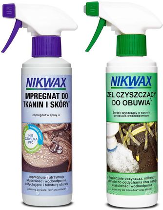 Nikwax Zestaw Tkanina I Skóra Spray+Żel Czyszczący 2X300Ml
