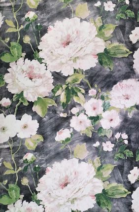 Tapeta kwiaty liście beż róż ręcznie malowane