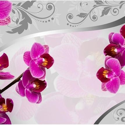 Fototapeta 200x140 +klej, Srebrny wzór i orchidea