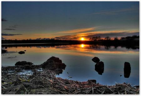 Fototapeta 200x135 Słońce zachodzące Jezioro