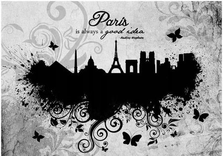 Fototapeta - Paris good idea - black/white 200X140