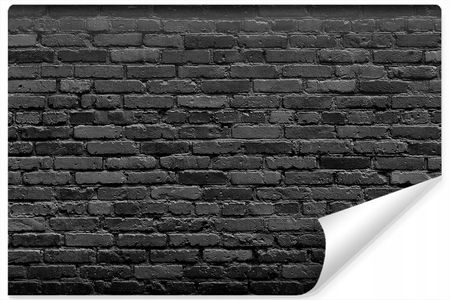 Fototapeta Czarna Cegła Mur Dekor Efekt 3D 180x120