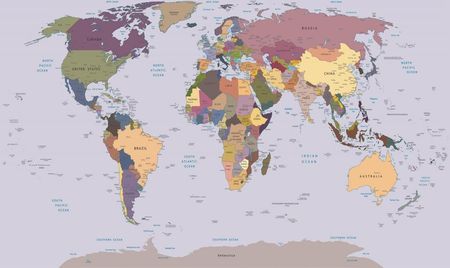 Tapeta fototapeta 368x254 Polityczna Mapa Świata