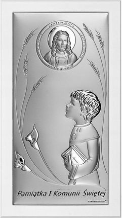 Beltrami Obrazek Srebrny Pamiątka I Komunii 6684S/2 CHŁOPIEC 6x12 cm