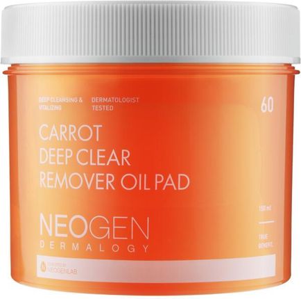 Neogen Oczyszczające Płatki Kosmetyczne Z Olejem Marchewkowym Dermalogy Carrot Deep Clear Remover Oil Pad 60 Szt.