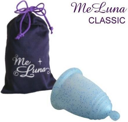 Me Luna Kubeczek Menstruacyjny Rozmiar L Brokatowy Niebieski Meluna Classic Menstrual Cup Ball