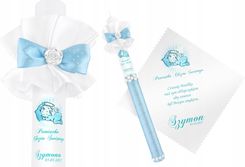 Zdjęcie Szatka ze świecą do Chrztu + Imię Data różne wzory - Dębica