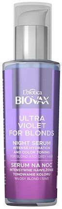 Biovax Ultra Violet For Blonds Night Serum Tonujące Serum Na Noc Do Włosów Blond I Siwych 100 ml