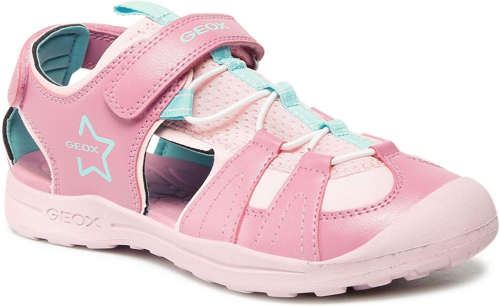 Geox J Vaniett Boy B kindersandalen, Zwart Groen, 36 EU
