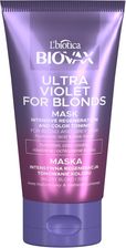 Zdjęcie L'biotica Biovax Ultra Violet for Blonds Mask regenerująca maska tonująca do włosów blond i siwych 150 ml - Świebodzin