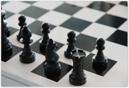 Fototapety 200x135 Czarne figury szachowe