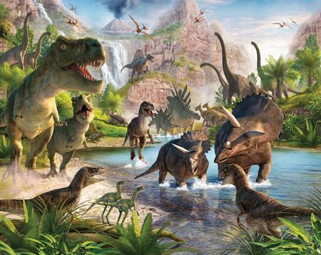 Tapeta 3D dla dzieci Dinozaury fototapeta dinozaur
