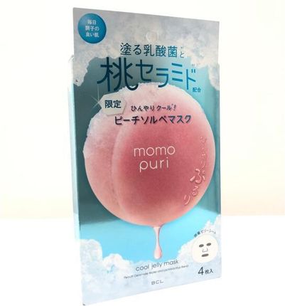 Bcl Chłodząca Maseczka Żelowa Do Twarzy Z Ceramidami Brzoskwiniowymi I Prebiotykami  Momo Puri Jelly Mask Cool 4 X 22 Ml