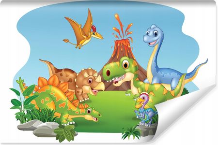 Fototapeta Dziecięca Kolorowe Dinozaury 3D 360x240