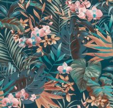 Zdjęcie Tapeta ścienna kwiaty liście 833133 Rasch - Pakość