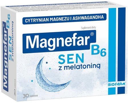 Magnefar B6 Sen z melatoniną 30 tabl