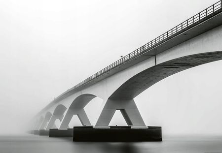 Fototapeta Biały Most Mgła Morze Szara