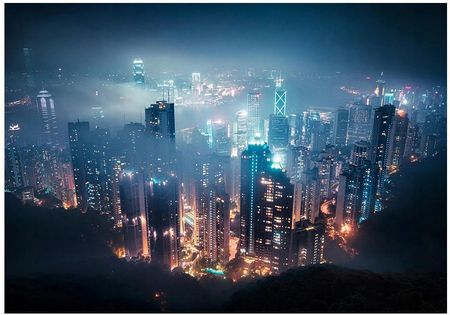 Fototapeta 3D Hong Kong miasto noc 368x254 F00174