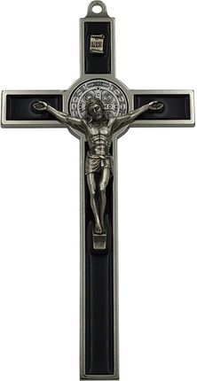 Metalowy Srebrny Krzyż Benedyktyński Wiszący Italy