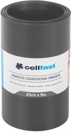 Cellfast Obrzeże ogrodowe proste 25cm Grafitowe 9m (30244)