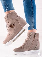 beżowe sneakersy na koturnie