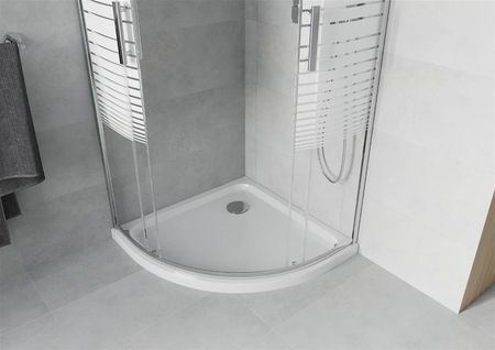 Mexen Rio 80x80cm Pasy Chrom + Brodzik Flat Biały 863-080-080-01-20-4110 - zdjęcie 4
