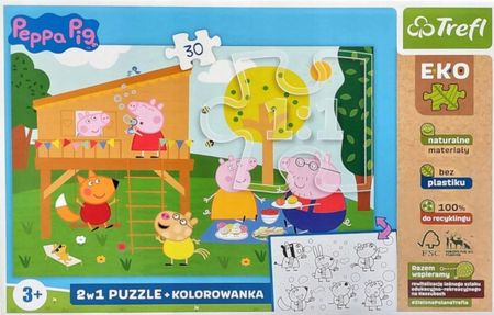 Trefl Puzzle 2W1 Kolorowanka Świnka Peppa Pig 91808