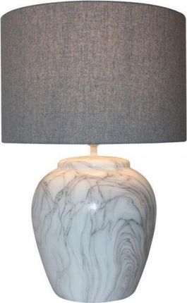 Dkd Home Decor Lampa stołowa Lampa stołowa Płótno Ceramika Szary Biały (38 38 58 cm) 