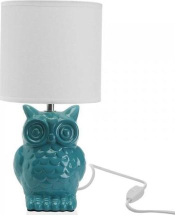 Bigbuy Home Lampa stołowa Lampa stołowa Sowa Niebieski Ceramika (16 16 32,5 cm) 