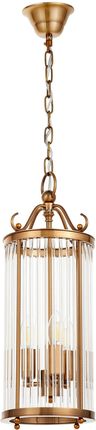 Lumina Deco Lampa wisząca BOSTON W3 LDP 1235-3 (MD) mosiądz szklane rurki (LDP12353MD)