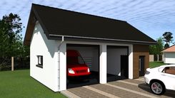 PROJEKT GARAŻU DWUSTANOWISKOWEGO G32A - Projekty garaży i budynków gospodarczych