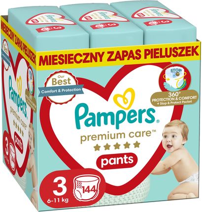Pampers Premium Care Pieluchomajtki rozmiar 3, 144 szt. 6kg-11kg