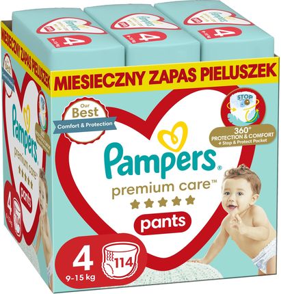 Pampers Premium Care Pieluchomajtki rozmiar 4, 114 szt. 9kg-15kg
